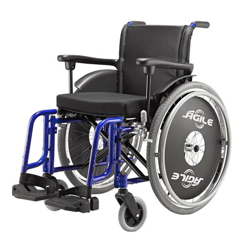 Cadeira De Rodas Ágile Azul Metálico Jaguaribe Cadeira De Rodas Ágile Azul Metálico Jaguaribe