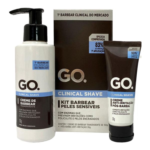 Kit Gel de Barbear GO + Pós Barba Anti-irritação 30g