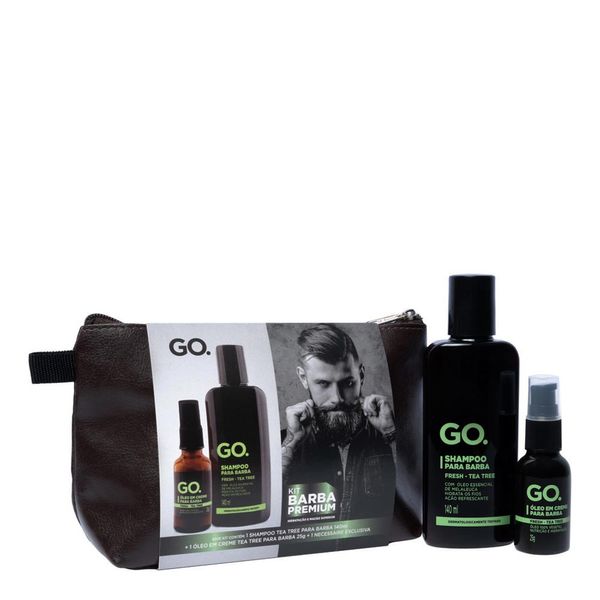 Kit Shampoo para Barba Go Tea Tree 140ml + Óleo em Creme