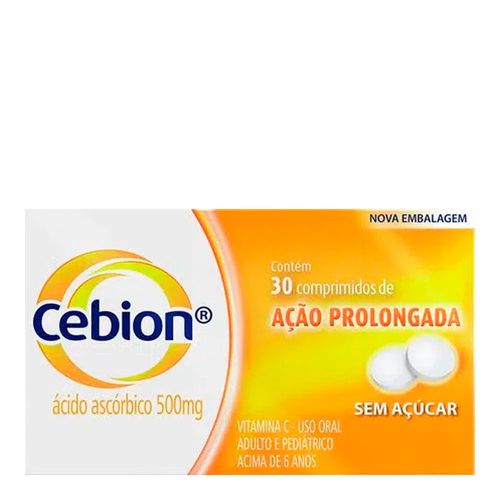 Vitamina C Cebion 500mg P&G Ação Prolongada 30 Comprimidos Vitamina C Cebion 500mg P&G Ação Prolongada 30 Comprimidos