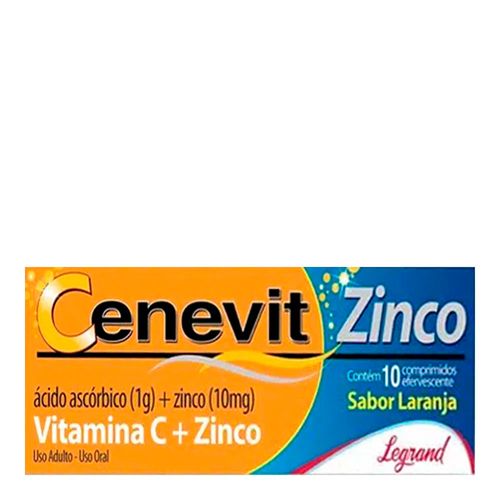 Vitamina C Cenevit Zinco Efervescente 1g Legrand 10 Comprimidos Vitamina C Cenevit Zinco Efervescente 1g Legrand 10 Comprimidos
