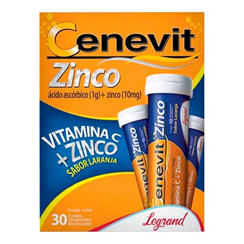 Vitamina C Cenevit Zinco Efervescente 1G Legrand 30 Comprimidos