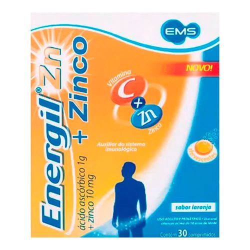 Vitamina C Energil Zinco 1g EMS 30 Comprimidos Efervescente Vitamina C Energil Zinco 1g EMS 30 Comprimidos Efervescente