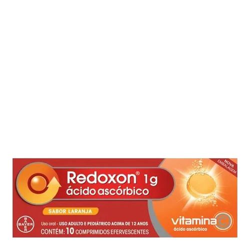 Vitamina C Redoxon Laranja 1g Bayer 10 Comprimidos Efervescente