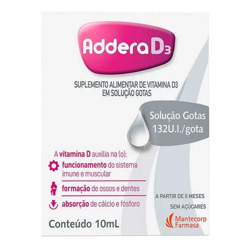 Vitamina D Addera D3 132UI/ml Gotas 10ml