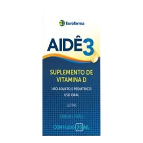 Vitamina D Aidê 3 Gotas Eurofarma 20ml Vitamina D Aidê 3 Gotas Eurofarma 20ml