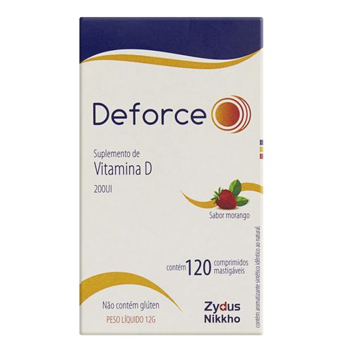 Vitamina D Deforce Vitamina D3 Zydus 120 Comprimidos Mastigáveis Vitamina D Deforce Vitamina D3 Zydus 120 Comprimidos Mastigáveis