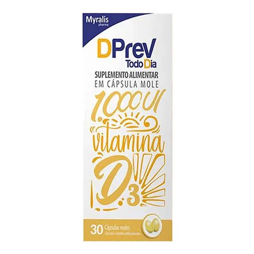 Vitamina D Dprev Todo Dia 1000Ui 30 Cápsulas