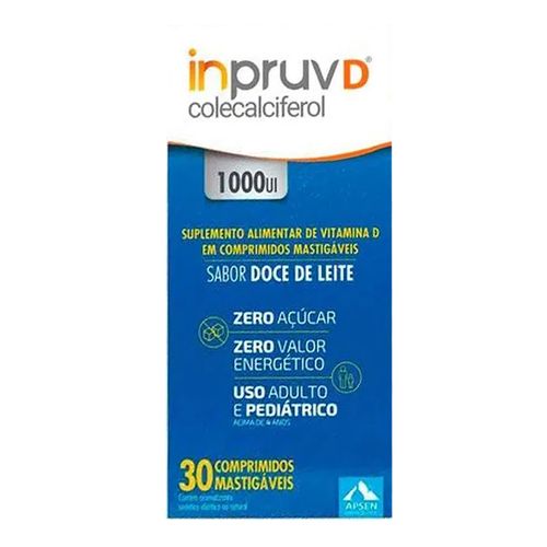 Vitamina D Inpruv D 2000UI 30 Comprimidos Mastigáveis Vitamina D Inpruv D 2000UI 30 Comprimidos Mastigáveis