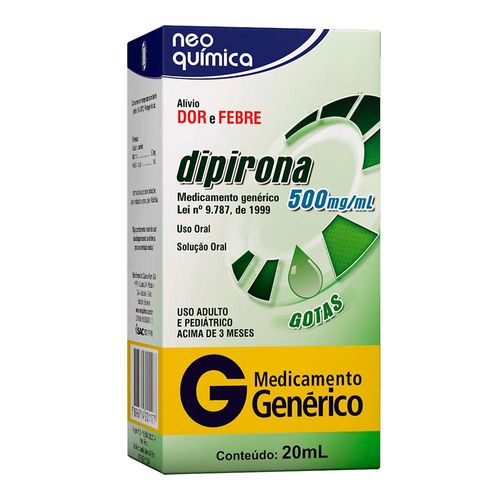 Dipirona 500mg/mL Genérico Gotas Neo Química 20ml - Drogaria Sao Paulo