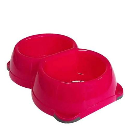 Comedouro Duplo Neon Colorido 350ml - Rosa Comedouro Duplo Neon Colorido 350ml - Rosa