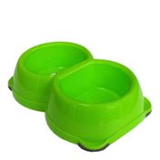 Comedouro Duplo Neon Colorido 350ml – Verde