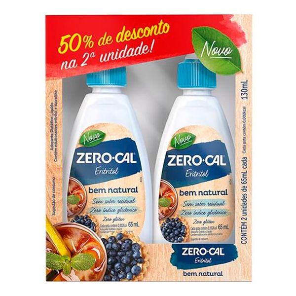 Adoçante Líquido Diet Zero Cal Eritritol Bem Natural 2 Unidades de 65ml