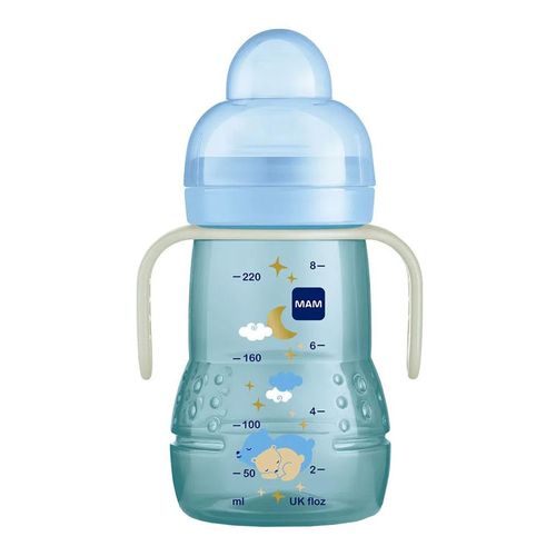 Copo Infantil Mam Trainer Night Azul 220ml Copo Infantil Mam Trainer Night Azul 220ml