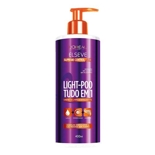 Creme de Limpeza Inteligente Elseve Light-Poo Supreme Control 4D 400ml Creme de Limpeza Inteligente Elseve Light-Poo Supreme Control 4D 400ml