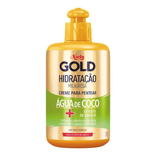 Creme de Pentear Niely Gold Hidratação Milagrosa Água de Coco 280g Creme de Pentear Niely Gold Hidratação Milagrosa Água de Coco 280g