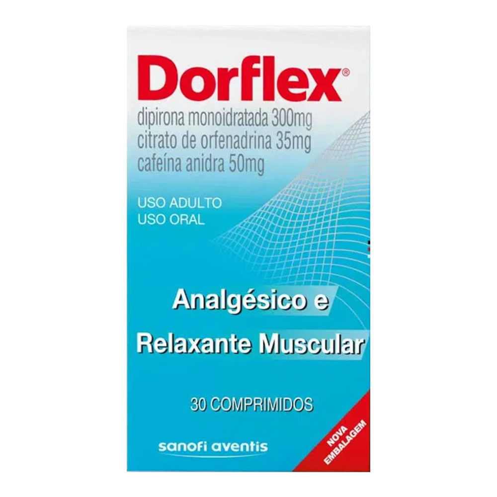 Relaxante Muscular e Analgésico Dorflex 300mg + 35mg + 50mg 30 Comprimidos