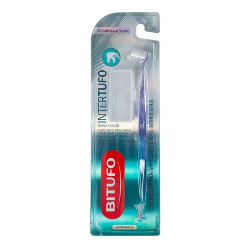 Escova Dental Bitufo Intertufo Cilíndrica 1 Unidade + 6 Refis Interdentais
