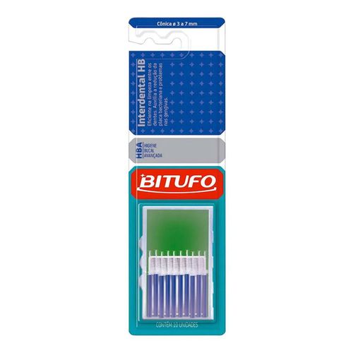 Escova Dental Bitufo Interdental HB Cônica com 10 unidades