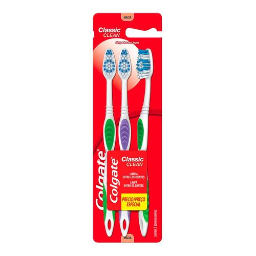 Escova Dental Colgate Classic Clean 3 Unidades