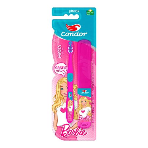 Escova Dental Condor Junior Barbie Macia 1 Unidade + Estojo Escova Dental Condor Junior Barbie Macia 1 Unidade + Estojo