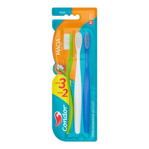 Escova Dental Condor Plus Macia 3 Unidades Escova Dental Condor Plus Macia 3 Unidades