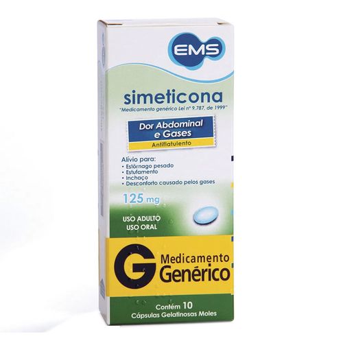Antigases Simeticona 125Mg Genérico Ems 10 Cápsulas