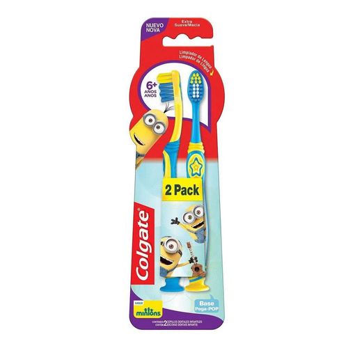Escova Dental Infantil Colgate Smiles Minions 6+ Anos 2 Unidades