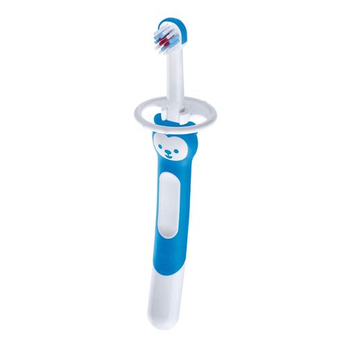 Escova Dental Infantil MAM Training Brush Menino Azul 6+ Escova Dental Infantil MAM Training Brush Menino Azul 6+