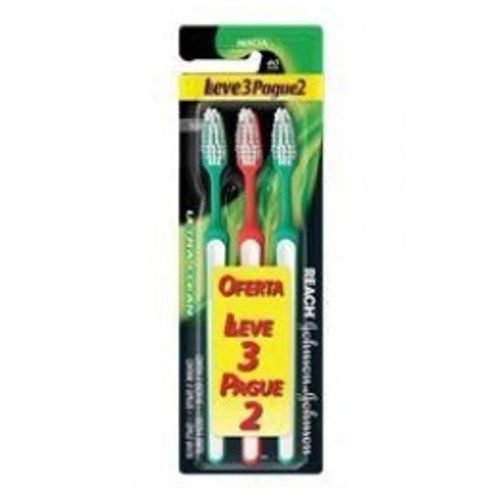 Escova Dental Johnson's Reach Ultra Clean Macia 3 Unidades Escova Dental Johnson's Reach Ultra Clean Macia 3 Unidades