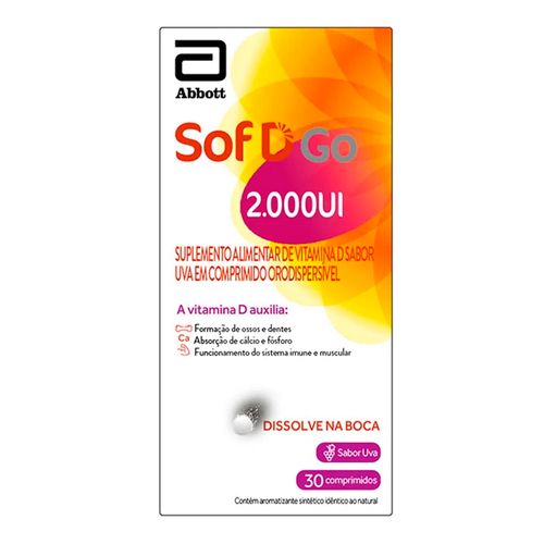 Sof D Go 2000 UI Sabor Uva 30 Comprimidos Sof D Go 2000 UI Sabor Uva 30 Comprimidos