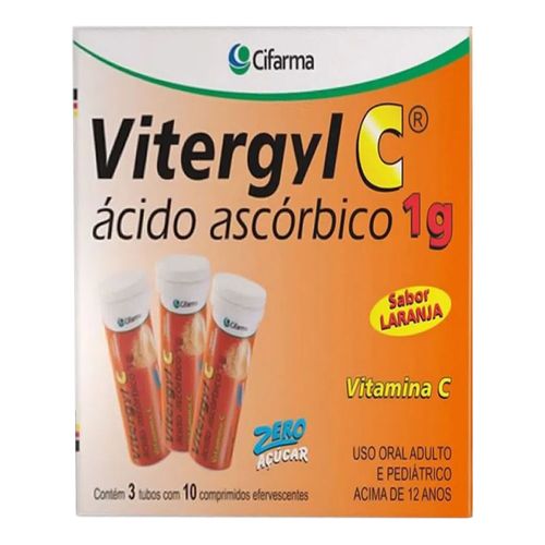 Kit Vitamina C Vitergyl C 1g Cifarma 30 Comprimidos Efervescentes Kit Vitamina C Vitergyl C 1g Cifarma 30 Comprimidos Efervescentes
