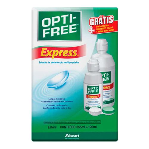 Solução de Desinfecção Opti-Free Alcon Express 355ml + 120ml Solução de Desinfecção Opti-Free Alcon Express 355ml + 120ml