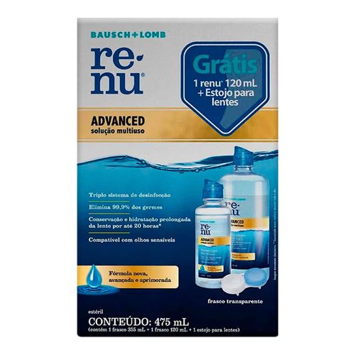 Solução Multiuso para Lente de Contato Renu Advanced 335ml + 120ml + Estojo Solução Multiuso para Lente de Contato Renu Advanced 335ml + 120ml + Estojo