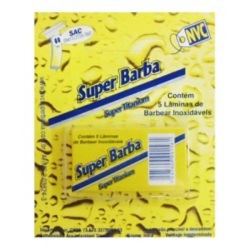 Lâmina de Barbear Super Barba Inox C/ 5 Unidades Lâmina de Barbear Super Barba Inox C/ 5 Unidades
