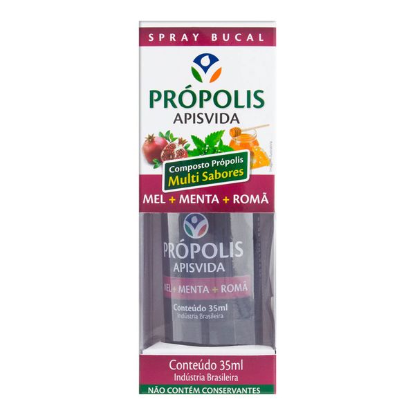 Spray Própolis Apis Vida Multisabores Mel, Menta e Romã 35ml