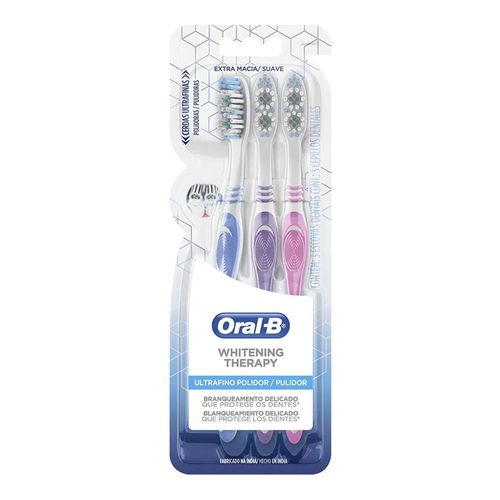 Escova Dental Oral-B Whitening Therapy Ultrafino Polidor 3 unidades Escova Dental Oral-B Whitening Therapy Ultrafino Polidor 3 unidades