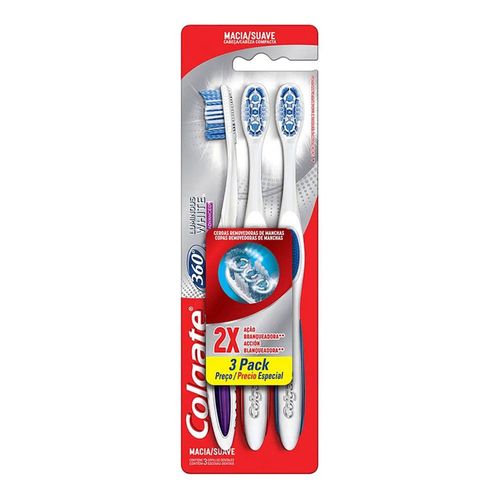 Escova Dental para Branqueamento Colgate 360º Luminous White 3 Unidades Escova Dental para Branqueamento Colgate 360º Luminous White 3 Unidades