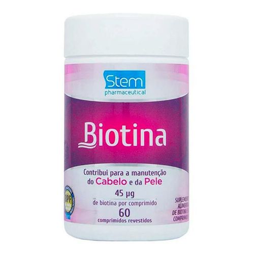 Suplemento Alimentar Biotina 45g Stem 60 Comprimidos Suplemento Alimentar Biotina 45g Stem 60 Comprimidos