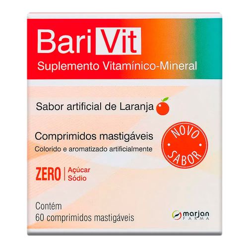 Suplemento Vitamínico Barivit Laranja Marjan 60 Comprimidos Mastigáveis Suplemento Vitamínico Barivit Laranja Marjan 60 Comprimidos Mastigáveis