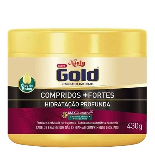 Creme De Tratamento Niely Gold Compridos Mais Fortes 430g Creme De Tratamento Niely Gold Compridos Mais Fortes 430g