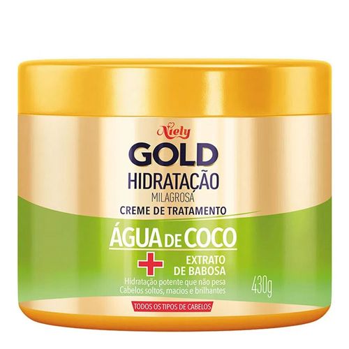 Creme De Tratamento Niely Gold Hidratação Água De Coco + Extrato De Babosa 430G