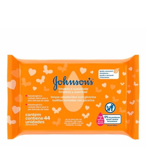Lenços Umedecidos Johnson's Baby Limpeza e Suavidade 44 Unidades Lenços Umedecidos Johnson's Baby Limpeza e Suavidade 44 Unidades