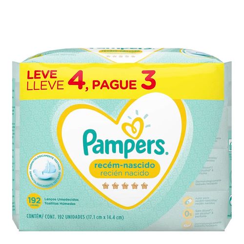 Lenços Umedecidos Pampers Recém-Nascido 192 Unidades Lenços Umedecidos Pampers Recém-Nascido 192 Unidades