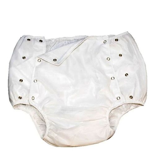 Calça Plástica Branca Com Botão Luxo Senior Care Calça Plástica Branca Com Botão Luxo Senior Care