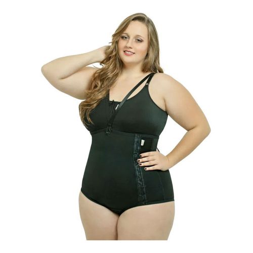 Cinta abdominal com colchete lateral plus size reforço único preto 2003PS Macom Cinta abdominal com colchete lateral plus size reforço único preto 2003PS Macom