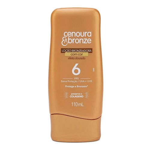 Loção Bronzeadora Com Cor Cenoura & Bronze FPS 6 110ml