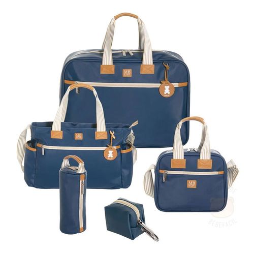 Mala Maternidade + Bolsa Sacola + Frasqueira Térmica + Porta Mamadeira + Porta Chupeta Classic Marinho - MB Baby Mala Maternidade + Bolsa Sacola + Frasqueira Térmica + Porta Mamadeira + Porta Chupeta Classic Marinho - MB Baby