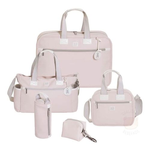 Mala Maternidade + Bolsa Sacola + Frasqueira Térmica + Porta Mamadeira + Porta Chupeta Classic Rosa - MB Baby Mala Maternidade + Bolsa Sacola + Frasqueira Térmica + Porta Mamadeira + Porta Chupeta Classic Rosa - MB Baby