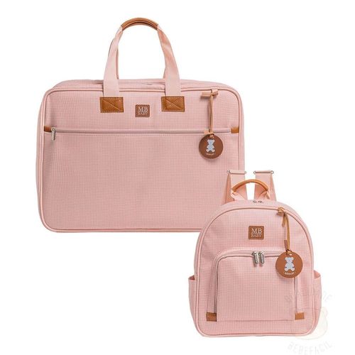 Mala Maternidade + Mochila Maternidade Quadriculado Rosa - MB Baby Mala Maternidade + Mochila Maternidade Quadriculado Rosa - MB Baby